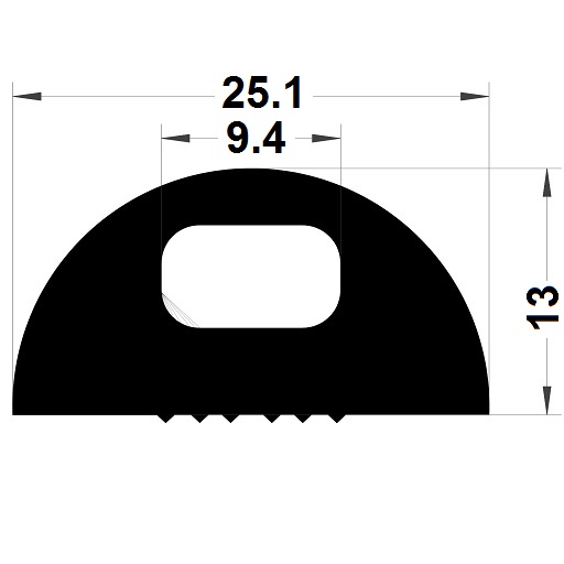 Hollow profile - 13x25,10 mm