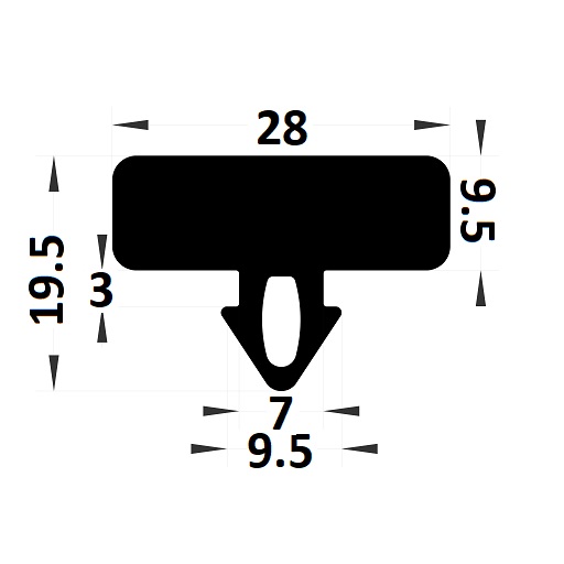 Profilé couvre-tôle - 19,50x28 mm