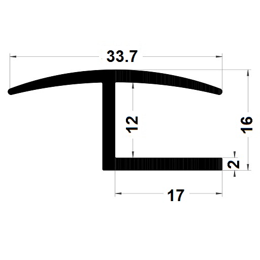 H profile - 16x33,70 mm