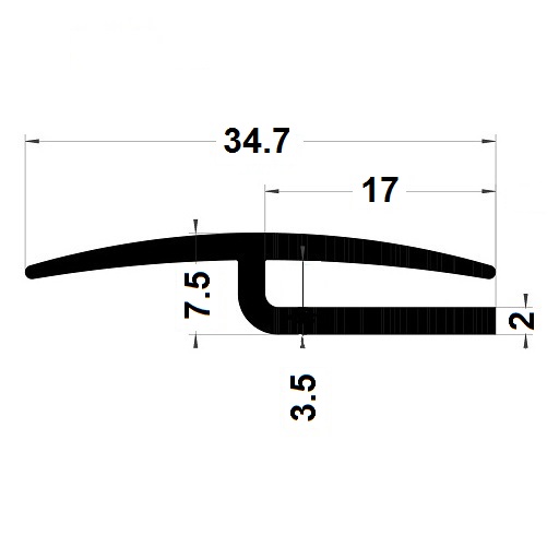 H profile - 7,50x34,70 mm