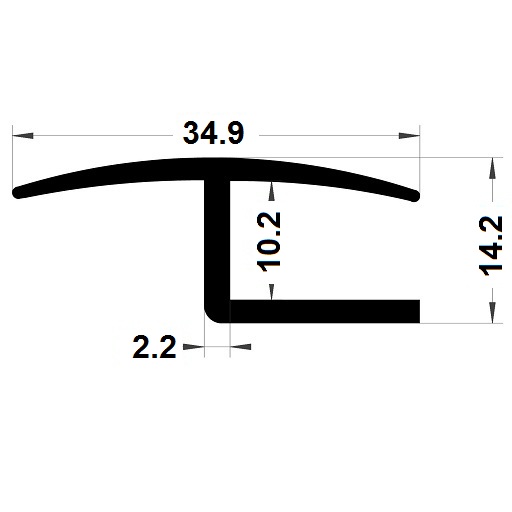 H profile - 14,20x34,90 mm