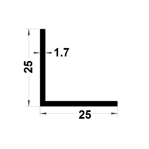 Profilé en L - 25x25 mm