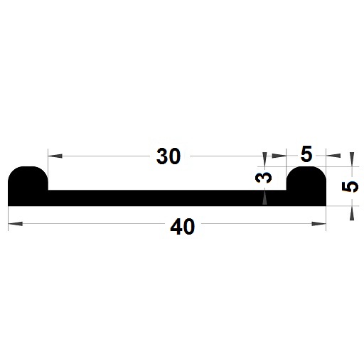 Profilé couvre-tôle - 5x40 mm