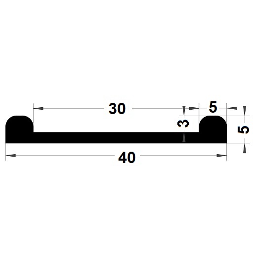 Edge covers profile - 5x40 mm