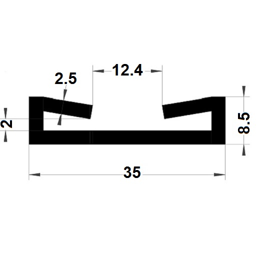 Profilé couvre-tôle - 8,50x35 mm