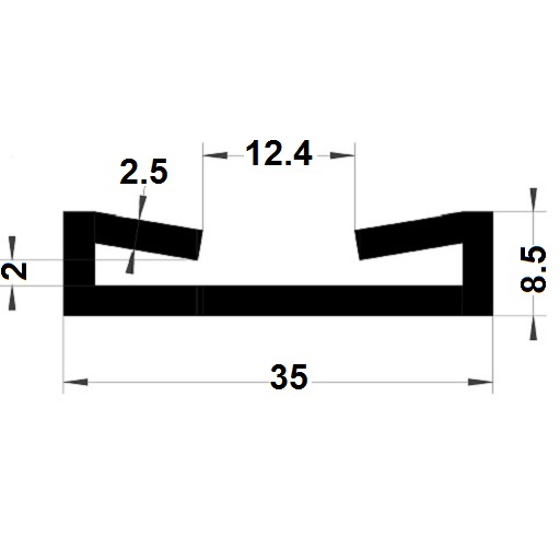 Edge covers profile - 8,50x35 mm