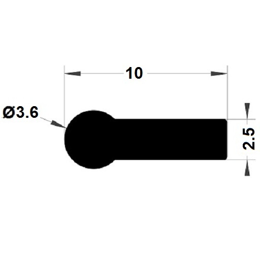 P Profile - 3,60x10 mm