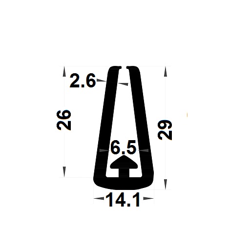 Veranda & conservatory gasket - 29x14,10 mm