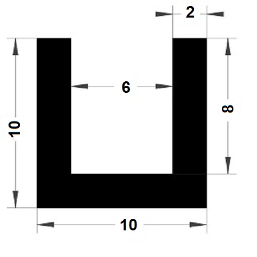 Profilé en U - 10x10 mm