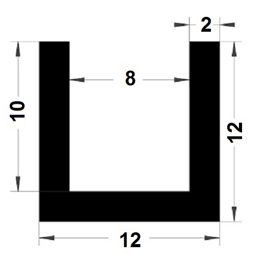 Profilé en U - 12x12mm