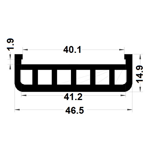 Edge covers profile - 14,90x46,50 mm