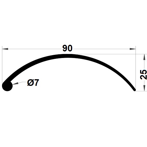 Windscreen seal - 25x90 mm