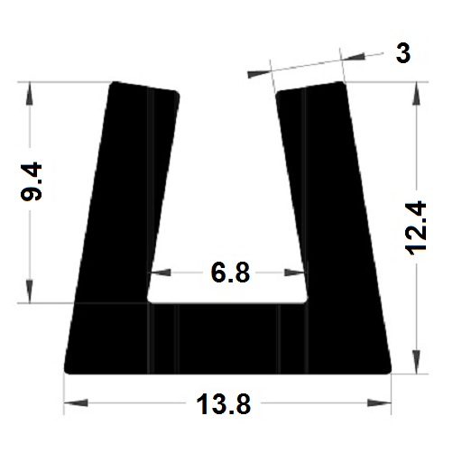 Profilé en U - 12,40x13,80 mm