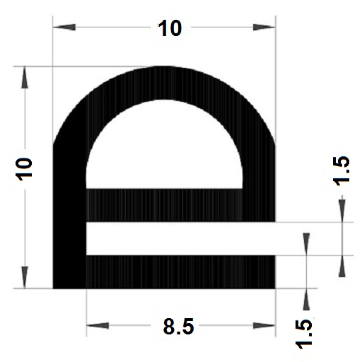 Profilé en E - 10x10 mm