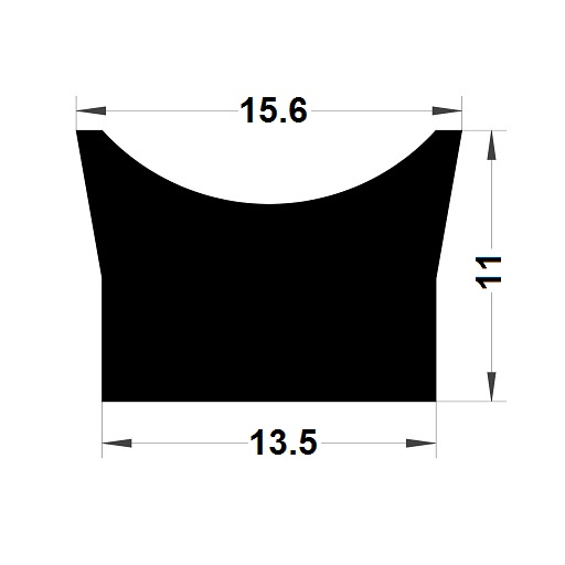 Trapoid profile - 11x13,5 mm