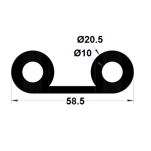 P Profile - 20,50x58,50 mm