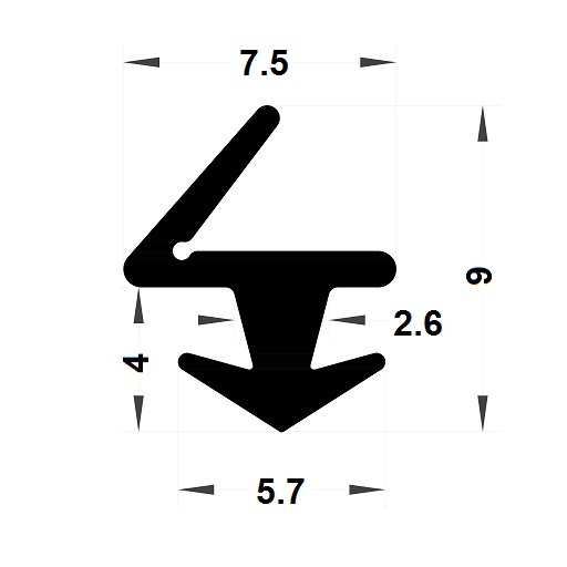 Carpentry gasket - 9x7,50 mm