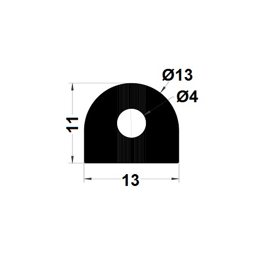 Bumper profile - 11x13 mm