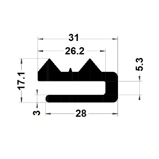 Joint benne ordures - 17,10x31 mm