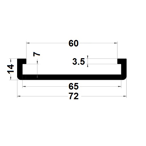 Edge covers profile - 14x72 mm