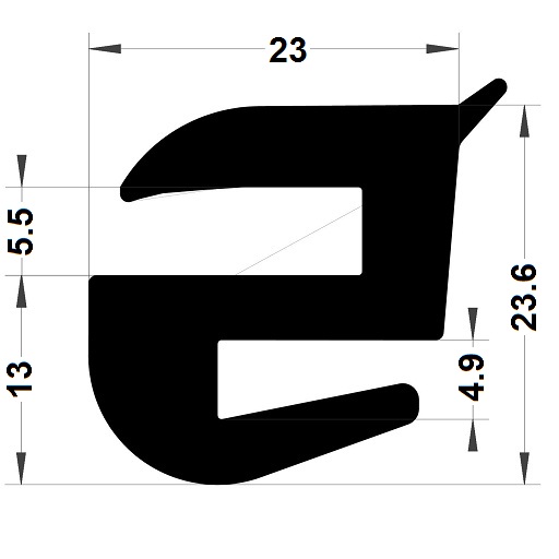 Windscreen seal - 23,60x23 mm