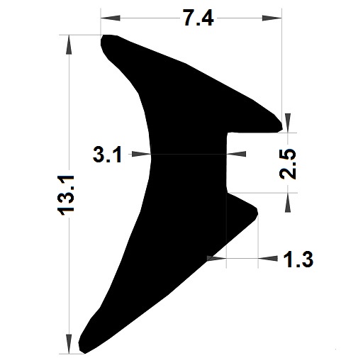 Wedge gasket - 7,40x13,10 mm