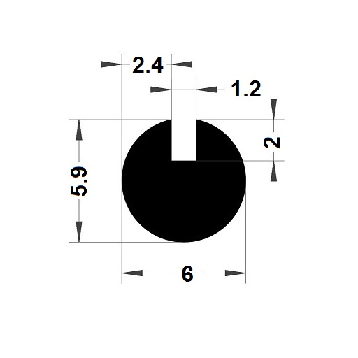 Profilé en U arrondi - 5,90x6 mm