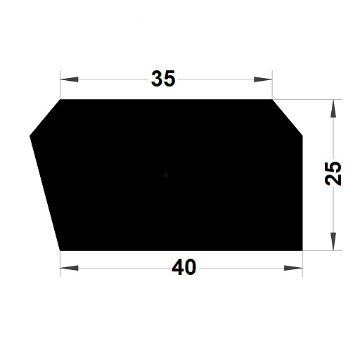 Trapoid profile - 25x40 mm