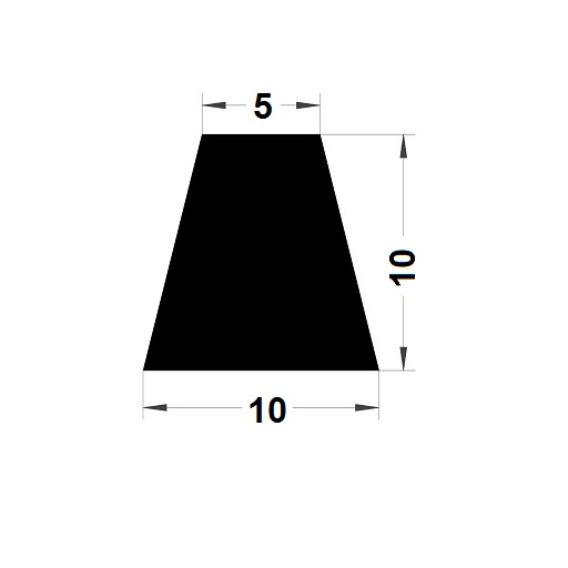 Trapoid profile - 10x10 mm