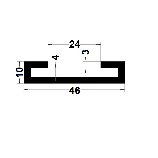 Edge covers profile - 10x46 mm