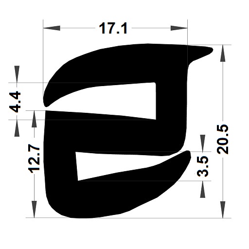 Windscreen seal - 20,50x17,10 mm