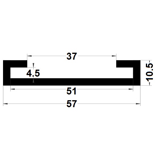 Profilé couvre-tôle - 10,50x57 mm
