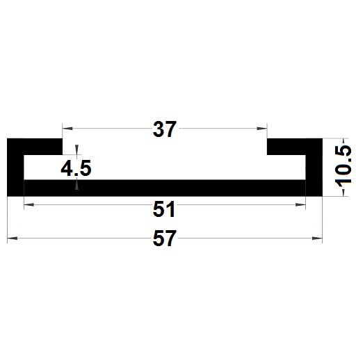 Edge covers profile - 10,50x57 mm