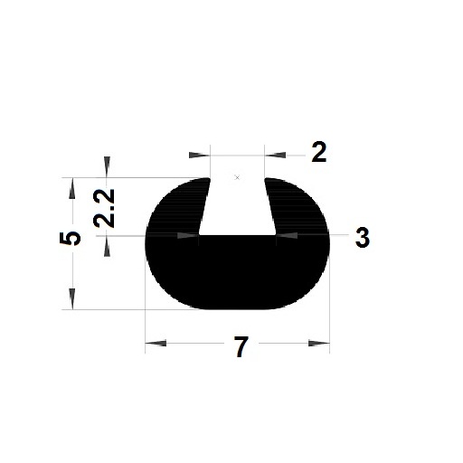 Profilé en U arrondi - 5x7 mm