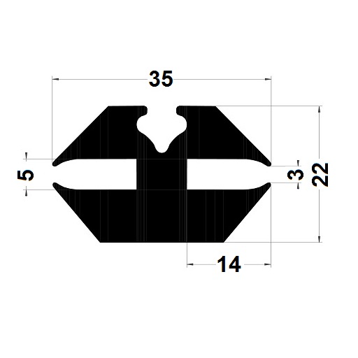 Windscreen seal - 22x35 mm