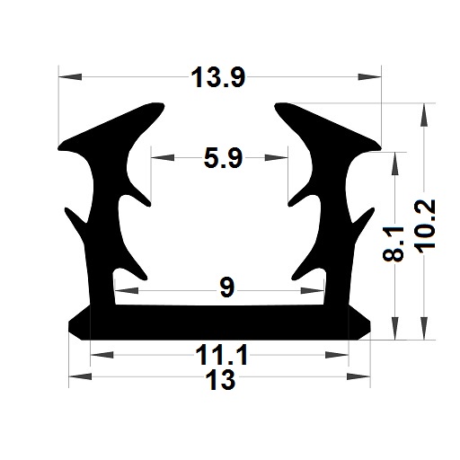 Joint vitrage - 10,20x13,90 mm