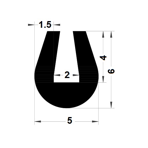 Round U Profile - 6x5 mm