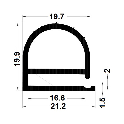 E Profile - 19,90x21,20 mm