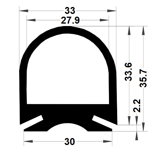 Hollow profile - 35,70x33 mm