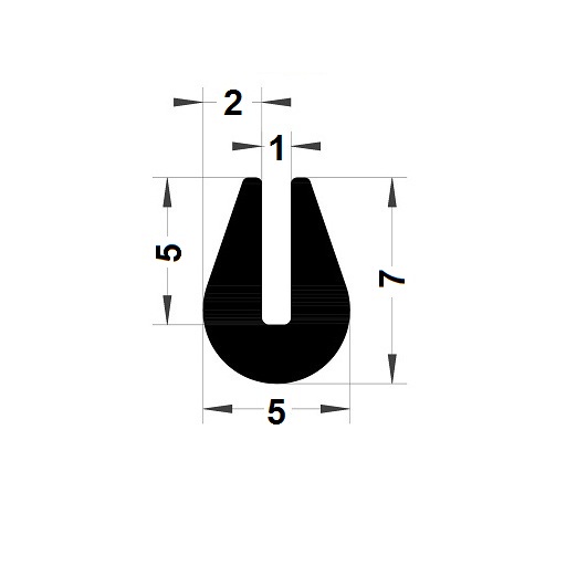 Round U Profile - 7x5 mm