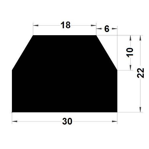 Trapoid profile - 22x30 mm