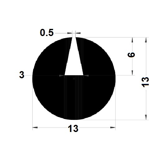 Profilé en U arrondi - 13x13 mm