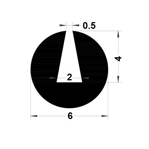 Profilé en U arrondi - 6x6 mm