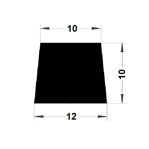 Trapoid profile - 10x12 mm