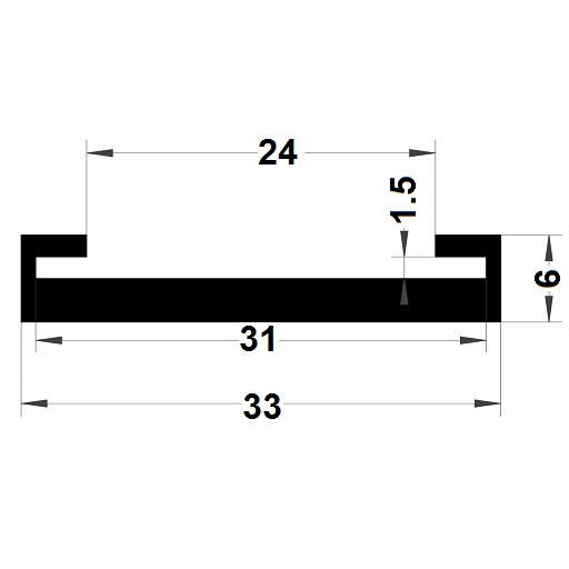 Profilé couvre-tôle - 6x33 mm