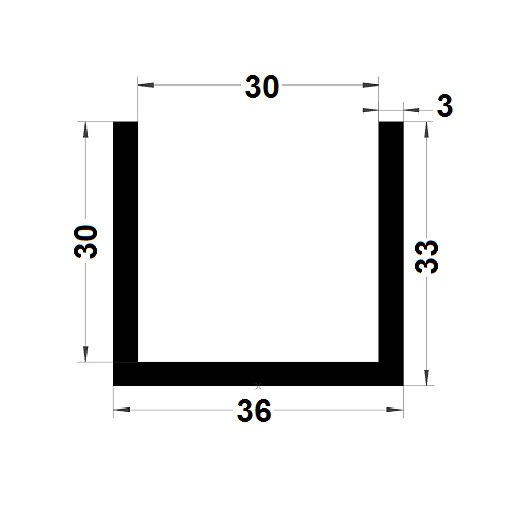 Profilé en U - 33x36 mm