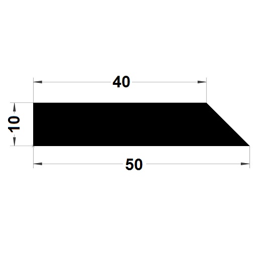 Trapoid profile - 10x50 mm