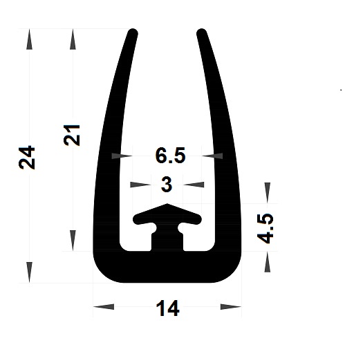 Veranda & conservatory gasket - 24x14 mm