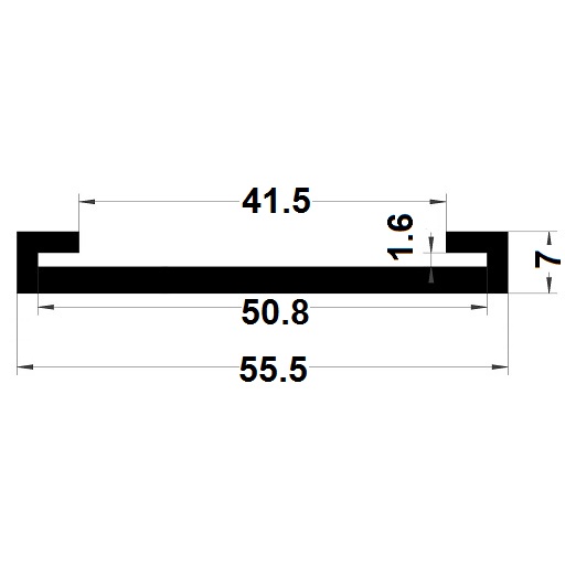 Edge covers profile - 7 x 55,50 mm