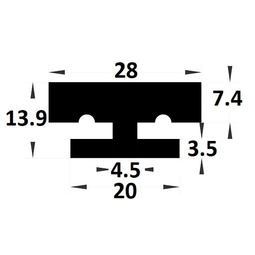 Profilé couvre-tôle - 13,90x28 mm